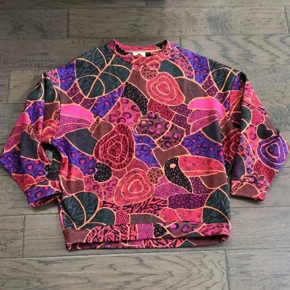 Farm Rio Hidden Animal Sweatshirt multi color oversized style XS New with tags - Picture 3 of 11